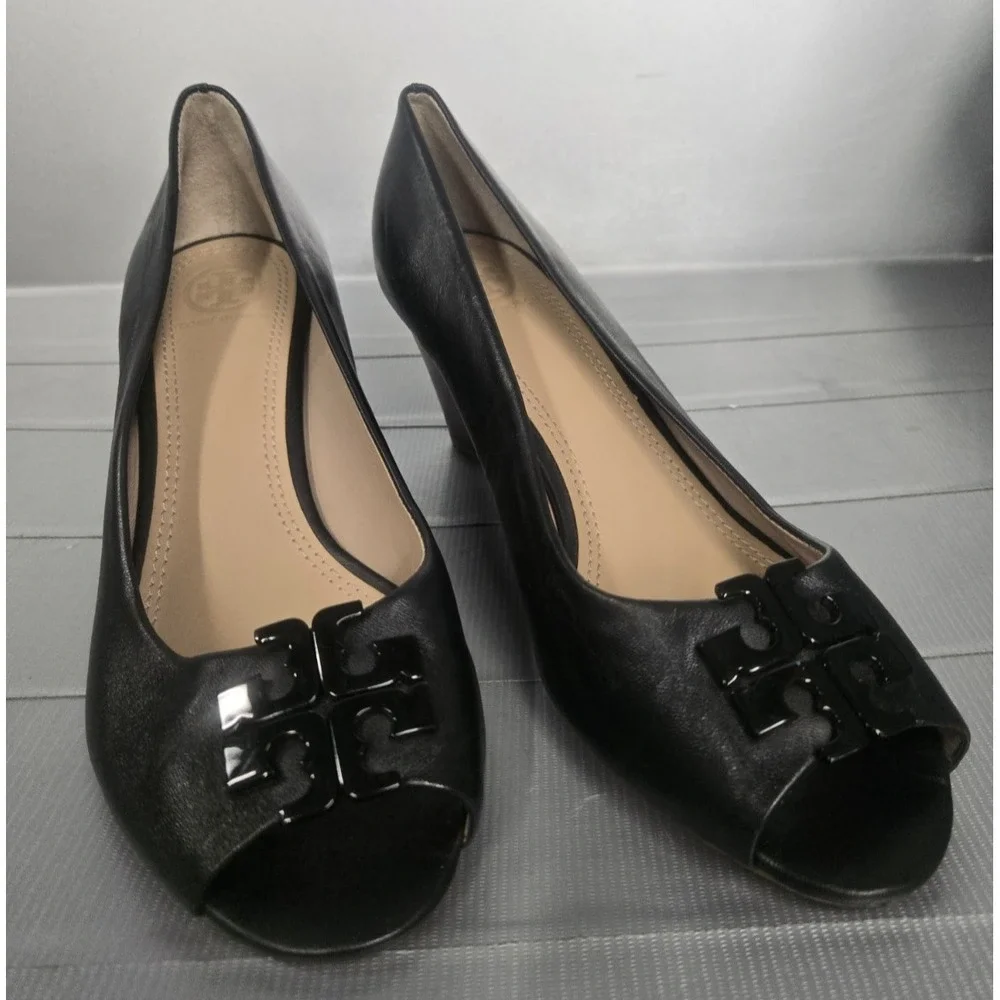 Tory Burch Womens Lowell Ballet Flat North Leather Black Size 7.5 M